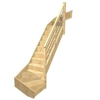 Escalier Faubourg double quart tournant haut & bas rampe Régate tubes inox | LAPEYRE SERVICES