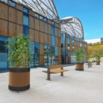 Bac à fleurs urbain | Bac à fleurs Bios en bois lamellé-collé et acier
