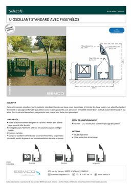 Sélectif U oscillant | U oscillant standard avec Pass’Vélos pour contrôle d’accès piéton et cyclable