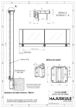 Garde-corps vitré filant | KLAIR 