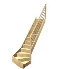 Escalier Faubourg quart tournant bas rampe Régate tubes inox | LAPEYRE SERVICES