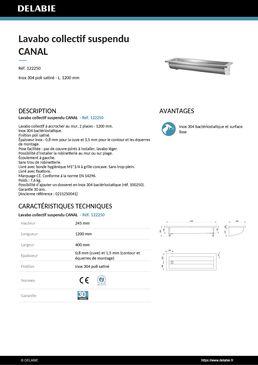 Lavabo collectif suspendu | CANAL
