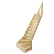 Escalier Uno bois quart tournant bas avec rampe | LAPEYRE SERVICES