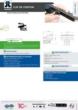 Clip de fixation pour profilés de finition clipsables 