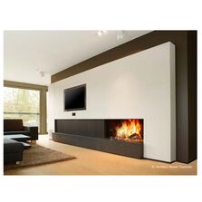 Cheminée bois : simple face horizontale avec vitre escamotable | Luna Diamond 1150H 