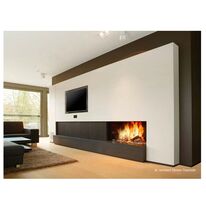 Cheminée bois : simple face horizontale avec vitre escamotable | Luna Diamond 1150H 