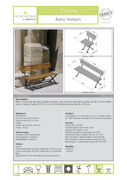 Banc urbain | Banc Horizon en acier et bois