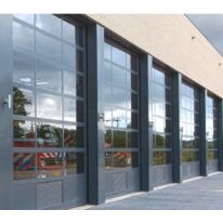 Porte sectionnelle industrielle vitrée | Panneaux aluminium avec remplissage transparent