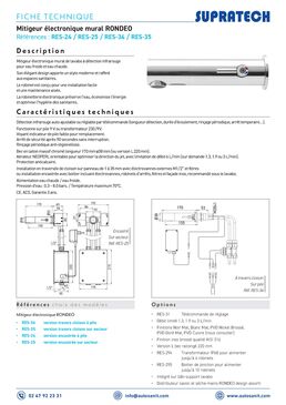 Mitigeur électronique mural | RONDEO en laiton chromé pour lavabo