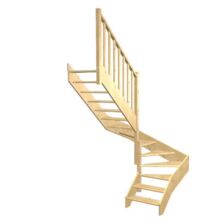 Escalier Aria double quart tournant intermédiaire sans rampe | LAPEYRE SERVICES