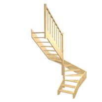 Escalier Aria double quart tournant intermédiaire sans rampe | LAPEYRE SERVICES
