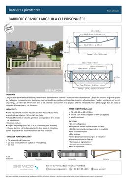 Barrière pivotante | Barrière grande largeur à clé prisonnière en acier