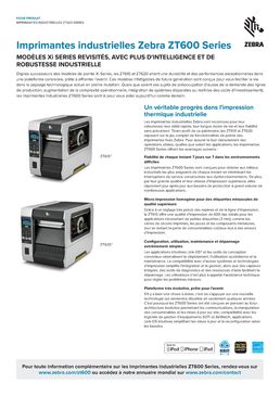Imprimantes industrielles | ZT600 