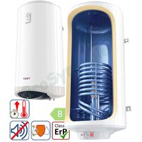 Chauffe eau sanitaire mixte Vertical Mural Modeco Ceramic 80 à 150 l, classe ERP B, résistance électrique 230 V en stéatite - non sujette à la corrosion, puissance modulable, max. 2,4 kW, 1 Echangeur solaire Droite, Ø470