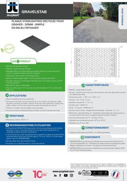 Plaque stabilisatrice pour graviers avec géotextile GRAVELSTAB®