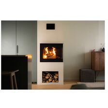 Insert bois avec un coin vitré gauche ou droit horizontal et porte battante | Venus 530 CL CR 