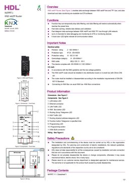 Routeur pour connexion de données entre la ligne réseau/IP KNX supérieure | HDL-M/IPRT.1 