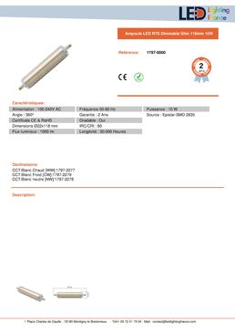 Ampoule LED 118mm 10W | R7S Slim 