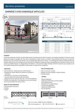 Barrière pivotante articulée à pied embarqué | Barrière d'accès sécurisée grande largeur