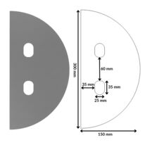 PLAQUE DE PROPRETÉ DEMI-LUNE AVEC PRÉ-PERCAGE UNIVERSEL
