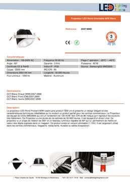 Projecteur LED rond orientable 60W | Samsung