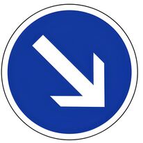 Panneau contournement obligatoire à droite B21a1 Ø450 mm | 1-02-2-029e6