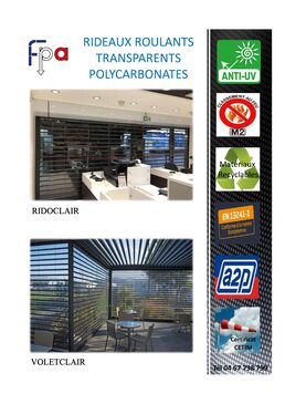 Rideau roulant transparent | RIDOCLAIR & VOLETCLAIR en polycarbonate