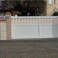 Portail de clôture coulissant en alu | 1/3 ajouré 