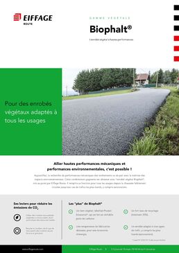 Enrobé tiède végétal décarboné pour revêtement de chaussée | Biophalt