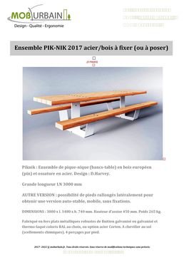 ensemble table de pique-nique XXL longueur 3 m - métal-bois | PIKNIK