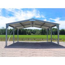 Abri bi-pente en kit 60m² - 6x10x3,35m