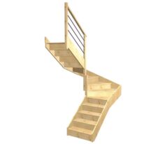 Escalier Faubourg double quart tournant intermédiaire rampe Régate tubes inox | LAPEYRE SERVICES