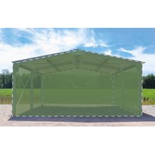 Abri bi-pente en kit 6x10x3,35m bardage 2 pignons + 1 long pan bas