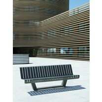 Banc banquette et fauteuil d'extérieur en acier | Lia