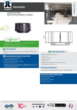 Rehausses pour plots gamme CLEMAN® et EASIO®