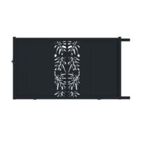 Portail coulissant aluminium décor monstera gris VICTORIN | LAPEYRE SERVICES
