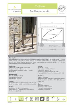 Barrière de voirie | Barrière Amande en acier thermolaqué