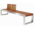 Banc public design contemporain inox-bois avec option dossiers | BASKOP