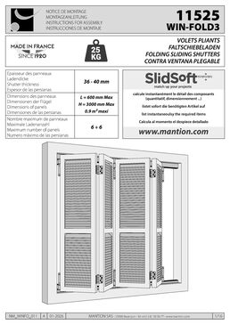 Système pour volets pliants coulissants | WIN-FOLD 3 en aluminium anodisé et acier inoxydable