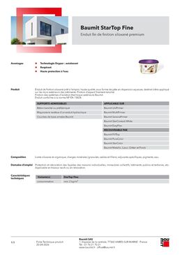 Enduit de finition façade siloxané – finition talochée pour systèmes ITE | Baumit StarTop Fine