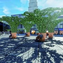 Structure végétalisée connectée pour ombrage dans l'espace urbain | Urban Canopée