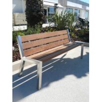 Banc urbain | Banc Artimon en acier inoxydable et bois