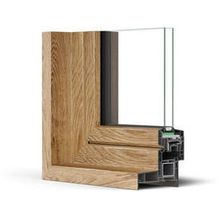 Fenêtre en profilés en PVC recyclé à battement central réduit | ARALYA Droit 