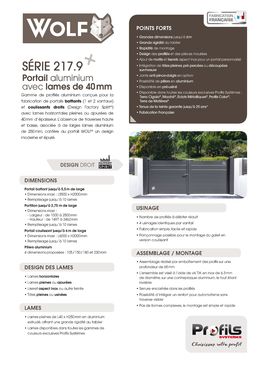 Portail aluminium battant et coulissant droit | WOLF - Série 217.9