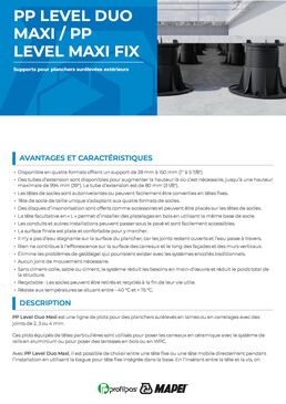 Système de plots réglables | PP Level DUO MAXI pour planchers extérieurs surélevés