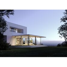 Extension véranda sur mesure en lamellé-collé à coulissants minimalistes | SDL Avalis