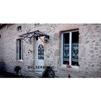 Marquises avec volutes en aluminium, style fer forgé ancien | BVL SERRULAC