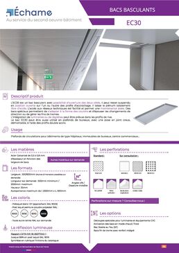 Bac métallique EC30 - Ouvrant et basculant 2 côtés