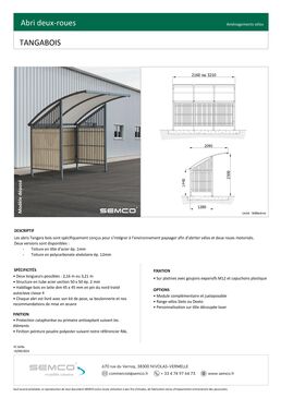 Abri deux-roues | Tangabois en acier et bois traité autoclave