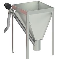 Silo granulés FH 300 litres (environ 210 Kg) acier galvanisé sur pieds avec crochet de vis et pot de raccordement orientable - HxLxP = 1296x818x821mm